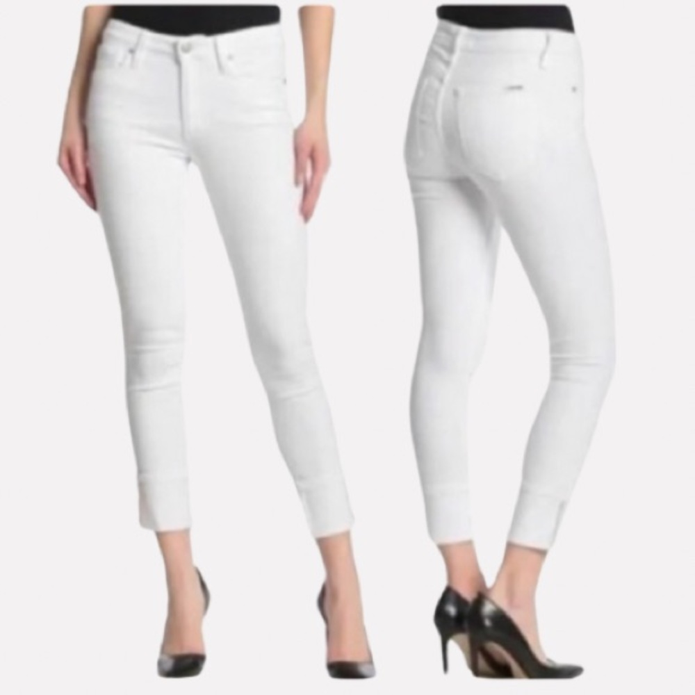 Joe's Jeans Cuff Crop Skinny Jeans in Crisp White | 28
